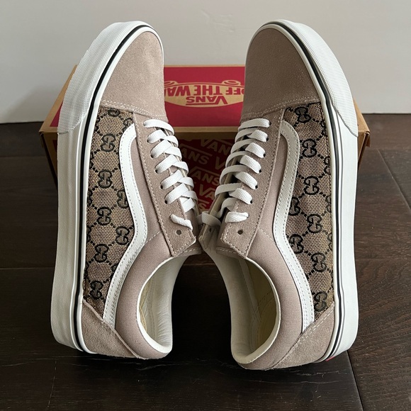 Custom Gucci Vans Hand Stitched Brown GG - Picture 10 of 15